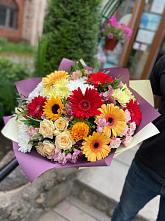 Букет цветов из:  Герберы, Ромашки, Хризантемы, Розы и Подсолнухи #REPLACE_PRED# Гирьях